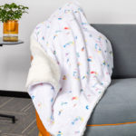 Printed Kids Blanket With Dinosaur